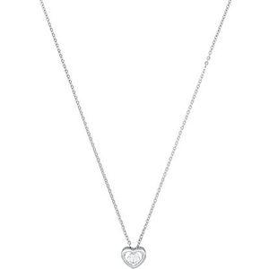 Amor Collier Met Hanger 925 Sterling Zilveren Dames Collier, Met Cubic Zirkonia Synth., 42 cm, Zilver, Hart, Wordt Geleverd In Sieraden Geschenkverpakking, 2016056