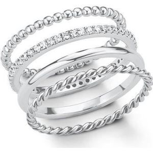 s.Oliver Ring 925 Sterling Zilveren Dames Ringen, met Zirkonia synth., Zilver, Wordt geleverd in Sieraden geschenkverpakking, 2015038