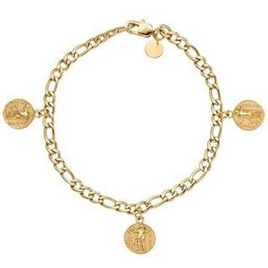 NOELANI Armband Roestvrij Staal Dames Armsieraden, 18 cm, Goud, Munt, Wordt Geleverd In Geschenkverpakking, 2030650