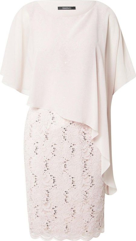 SWING - Jurk - Rosa - Met Onderjurk - Geschulpte Zoom - Bloemenprint