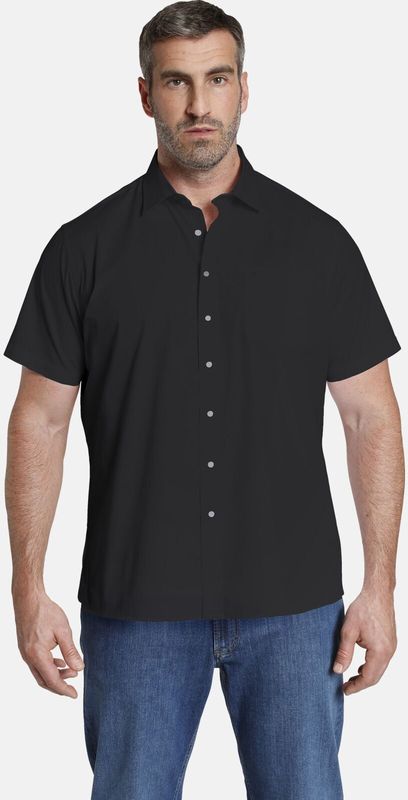 Jan Vanderstorm - MEINO - Overhemd - Zwart - Korte Mouwen - 100% Katoen