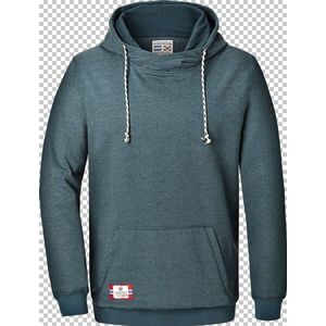 BLANKARD - Sweatshirt - Petrol Mélange - Met Capuchon