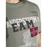 Jan Vanderstorm - Shirt 'Sölve' - Kaki - T-shirt - Halve Mouw - Ronde Hals