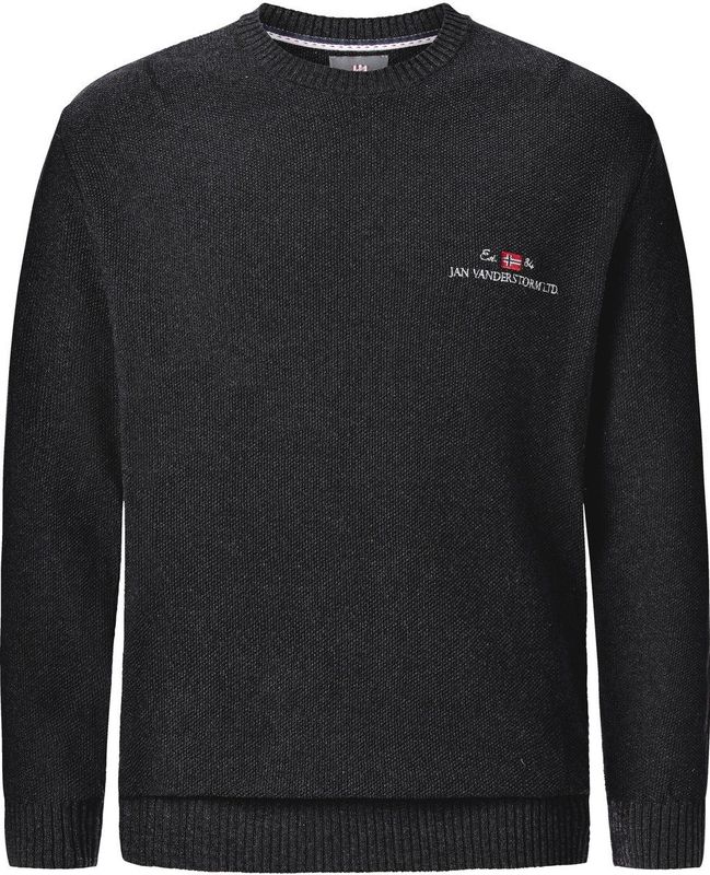 Trui - ALBREKT - Gebreid - Gemêleerd - Katoenmix