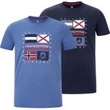 Jan Vanderstorm - PREBEN - T-shirt - Donkerblauw - Set van 2