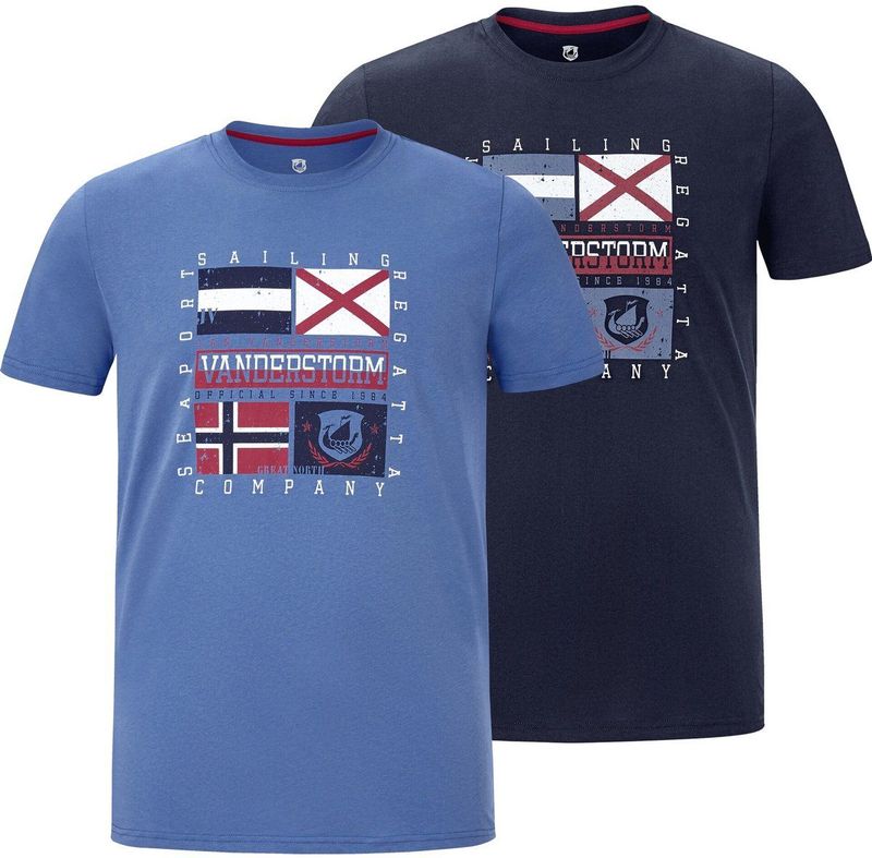 Jan Vanderstorm - PREBEN - T-shirt - Donkerblauw - Set van 2