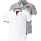 Jan Vanderstorm Polo JOHAN Plus Size (set van 2) Wit/Grijs