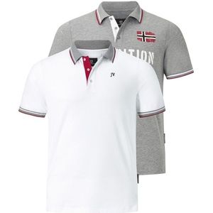 Jan Vanderstorm Polo JOHAN Plus Size (set van 2) Wit/Grijs