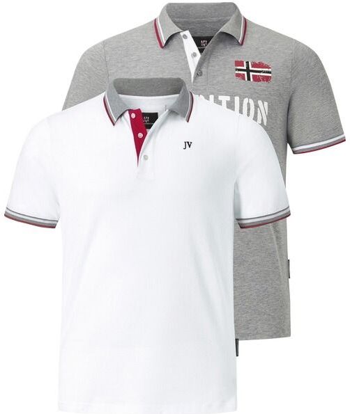 Jan Vanderstorm Polo JOHAN Plus Size (set van 2) Wit/Grijs