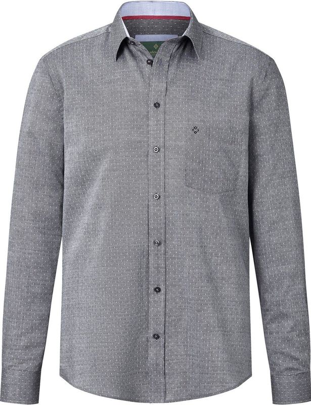 Charles Colby Overhemd donkergrijs, Faux-uni