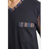 Jan Vanderstorm - ARWID - Nachthemd - Donkerblauw - Katoen - Korte Mouwen