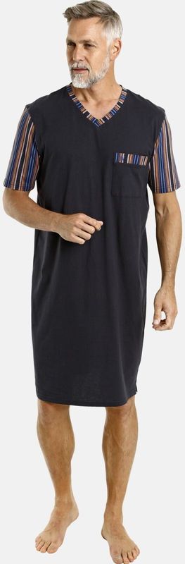Jan Vanderstorm - ARWID - Nachthemd - Donkerblauw - Katoen - Korte Mouwen