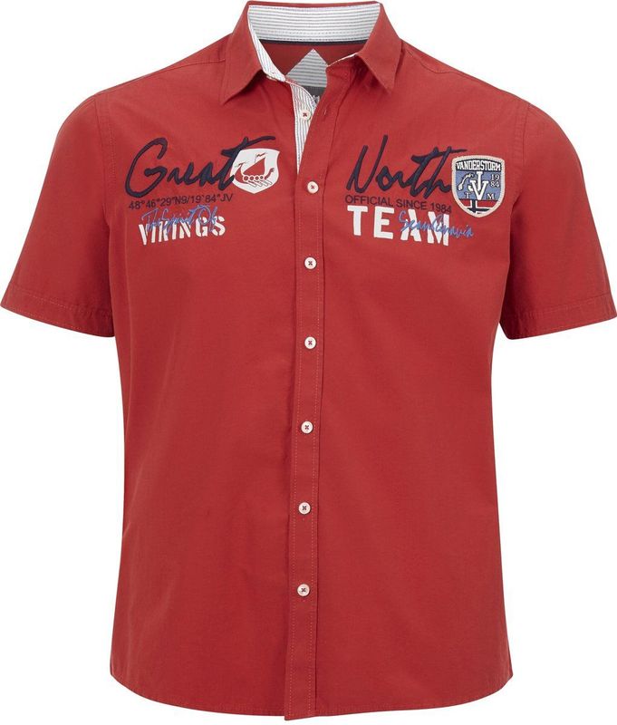 Jan Vanderstorm - FREYDIS - Overhemd - Rood - Korte Mouwen