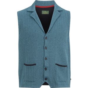 DUKE - HESTON - Gebreide Bodywarmer - Petrol - Patroon