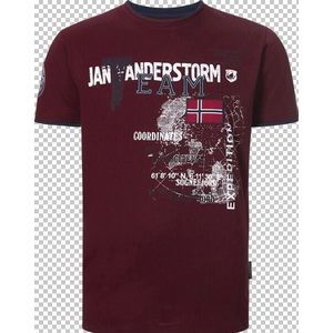 Jan Vanderstorm - Shirt 'Sölve' - Donkerrood - T-shirt