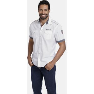 Jan Vanderstorm - Skirnir - Overhemd - Navy/Wit - Katoen, Comfort Fit, Kwartmouw