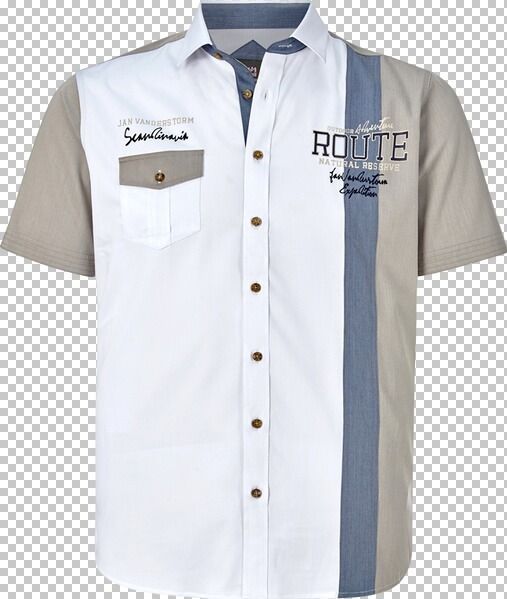 Jan Vanderstorm - BODVAR - Overhemd - Wit - Korte Mouwen - +Fit