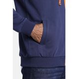 Jan Vanderstorm Sweatvest RODERICH Plus Size met Contrastbies Donkerblauw