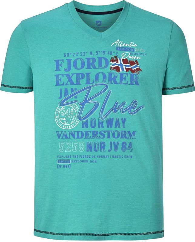 Jan Vanderstorm - NORDGER - T-shirt - Groen - Herenmode in Grote Maten