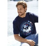 Jan Vanderstorm Oversized T-shirt TERNO Plus Size met Printopdruk Donkerblauw