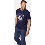 Jan Vanderstorm Oversized T-shirt TERNO Plus Size met Printopdruk Donkerblauw