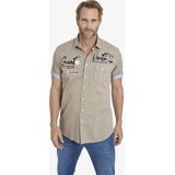 Jan Vanderstorm - AJULE - Overhemd - Beige - Korte Mouwen - Kreukarm Katoen