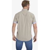 Jan Vanderstorm - AJULE - Overhemd - Beige - Korte Mouwen - Kreukarm Katoen