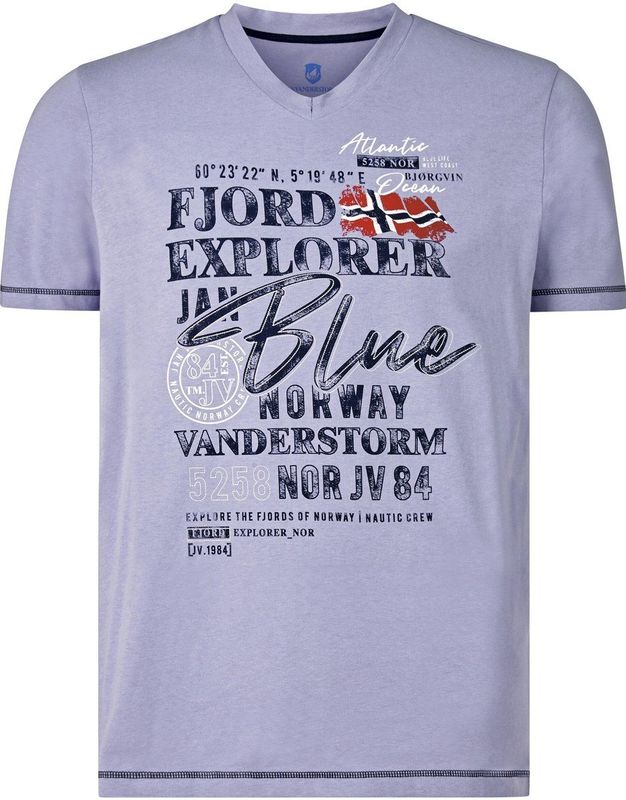 Jan Vanderstorm - NORDGER - T-shirt - Lichtlila - Herenmode in Grote Maten
