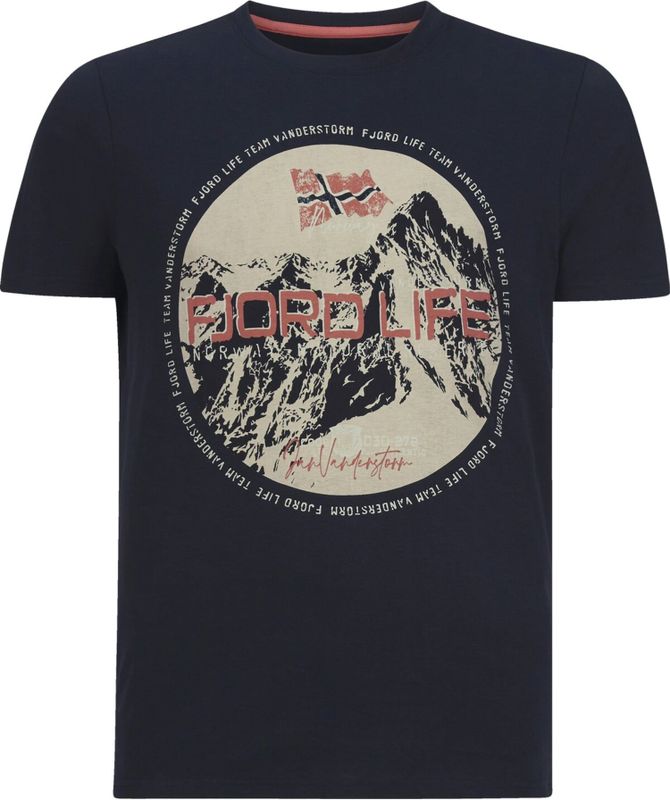 Jan Vanderstorm - BENYAMIN - T-shirt - Donkerblauw - Fjord Life Print