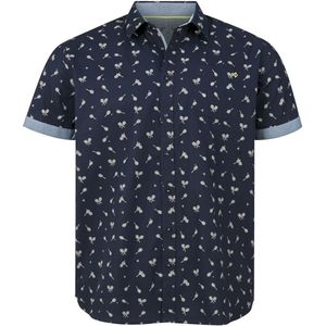 Charles Colby Overhemd Korte mouw donkerblauw