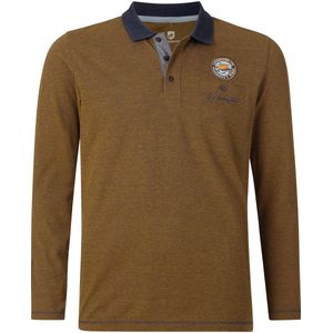 Jan Vanderstorm herren Poloshirt Met Lange Mouwen - 68/70 - donkeroranje
