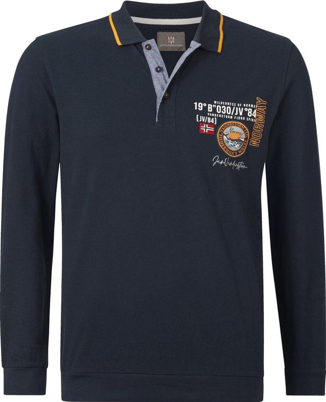 Jan Vanderstorm - LOKI - Poloshirt - Donkerblauw - Lange Mouwen