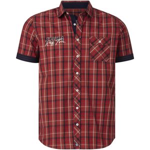 Jan Vanderstorm herren Overhemd Met Korte Mouwen - 43/44 - rood