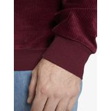 Charles Colby - Sweatshirt - Donkerrood - Sweatstof - Halve Rits, Opstaande Kraag, Wijde Pasvorm