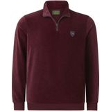 Charles Colby - Sweatshirt - Donkerrood - Sweatstof - Halve Rits, Opstaande Kraag, Wijde Pasvorm