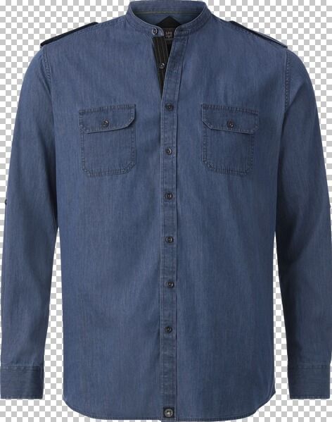 Jan Vanderstorm - BERDE - Overhemd - Blauw - Gewassen Denim - Casual
