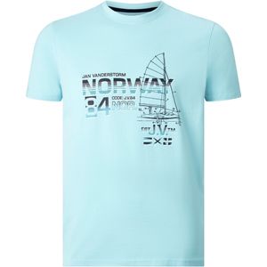 Jan Vanderstorm - EILI - T-shirt - Turquoise - Herenmode in Grote Maten
