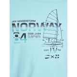 Jan Vanderstorm - EILI - T-shirt - Turquoise - Herenmode in Grote Maten