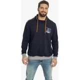 Jan Vanderstorm +FIT Collectie Sweater JARMUND Plus Size met Printopdruk Donkerblauw