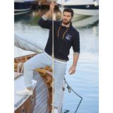 Jan Vanderstorm +FIT Collectie Sweater JARMUND Plus Size met Printopdruk Donkerblauw