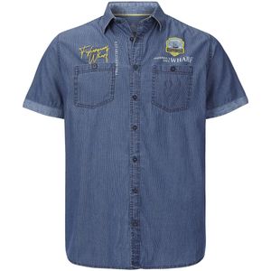 Jan Vanderstorm herren Overhemd Met Korte Mouwen - 41/42 - blauw