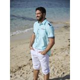 Jan Vanderstorm Overhemd Korte mouw lichtblauw