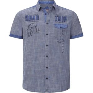 Jan Vanderstorm - NATTFARI - Overhemd - Blauw - Korte Mouwen