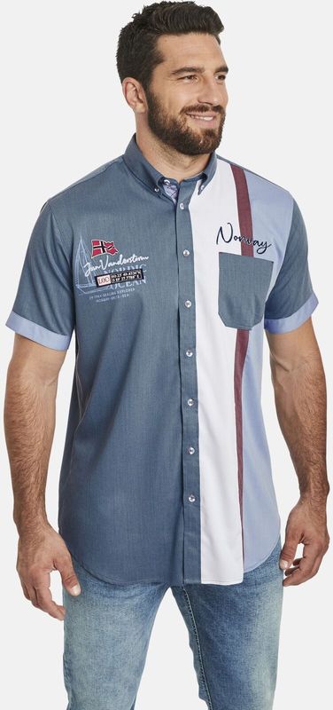 Jan Vanderstorm - THJORVEN - Overhemd - Blauw - Korte Mouwen