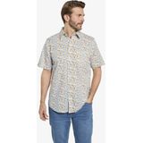 BELLANZA - Overhemd - Beige - Korte Mouwen - Patroon