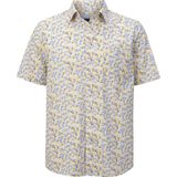 BELLANZA - Overhemd - Beige - Korte Mouwen - Patroon