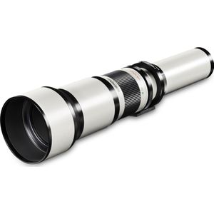 Walimex pro 650-1300 mm 1:8-16 DSLR telelens voor Nikon Z objectiefbajonet wit (handmatige focus, voor volledig formaat sensor berekend, filterdiameter 95 mm, met uittrekbare lens) 22927