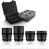 Samyang MF 24/35/50/85 MK2 Video Case Set Canon EF (Canon EF, Volledig formaat), Objectief, Zwart