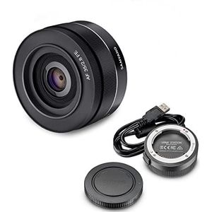 Samyang AF 35 mm F2,8 FE + Lensstation voor Sony E-Mount full-frame & APS-C I Pancake groothoeklens met snelle autofocus I vaste brandpuntsafstand voor Sony E Mount Alpha A7C, A7 III, A6100 o.a.