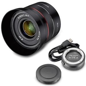Samyang AF 45 mm F1,8 FE + Lensstation voor Sony E-Mount full-frame & APS-C I ultra lichte standaard lens met snelle autofocus I vaste brandpuntsafstand voor Sony E Mount A7C, A7 III, A6100 o.a.